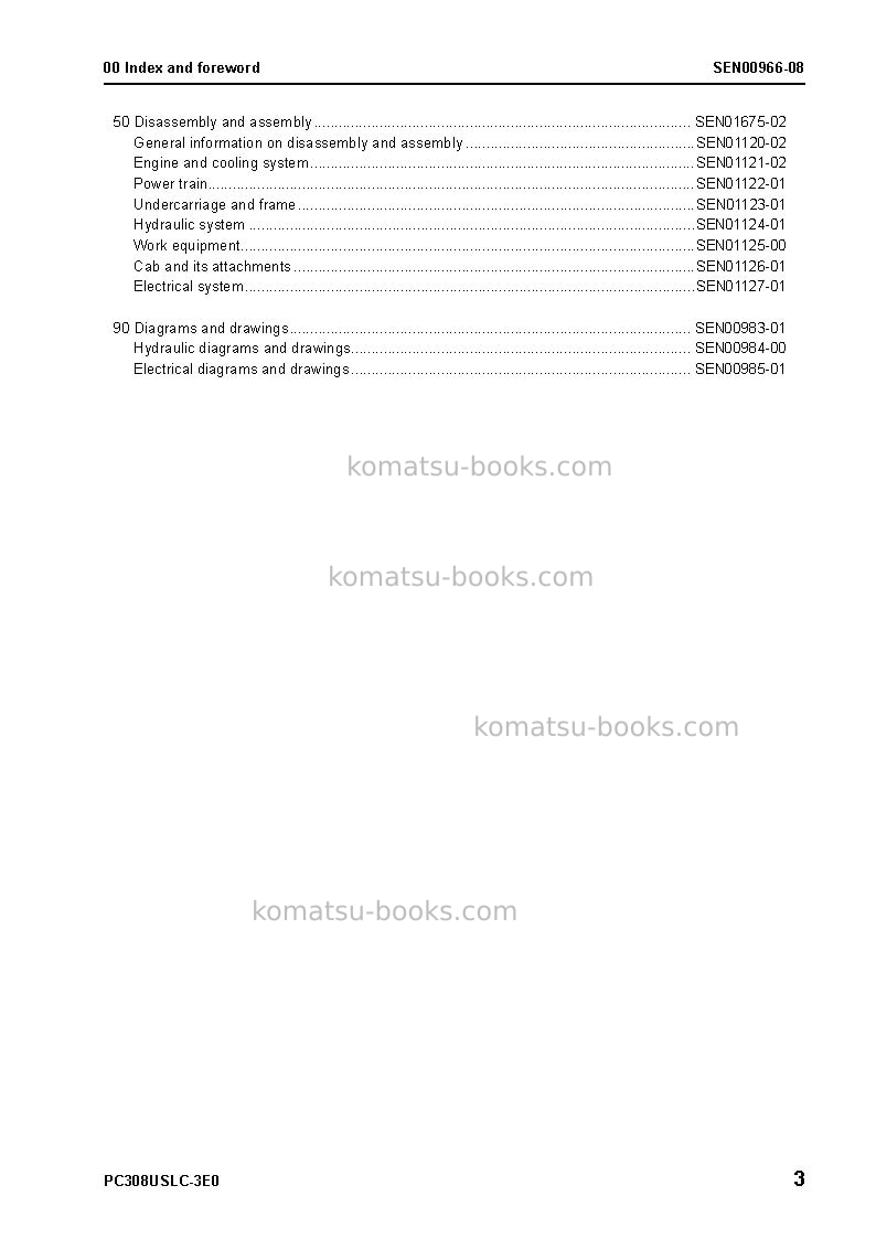 Komatsu pc308uslc-3jpn-e0 Repair & maintenance cover Page 5
