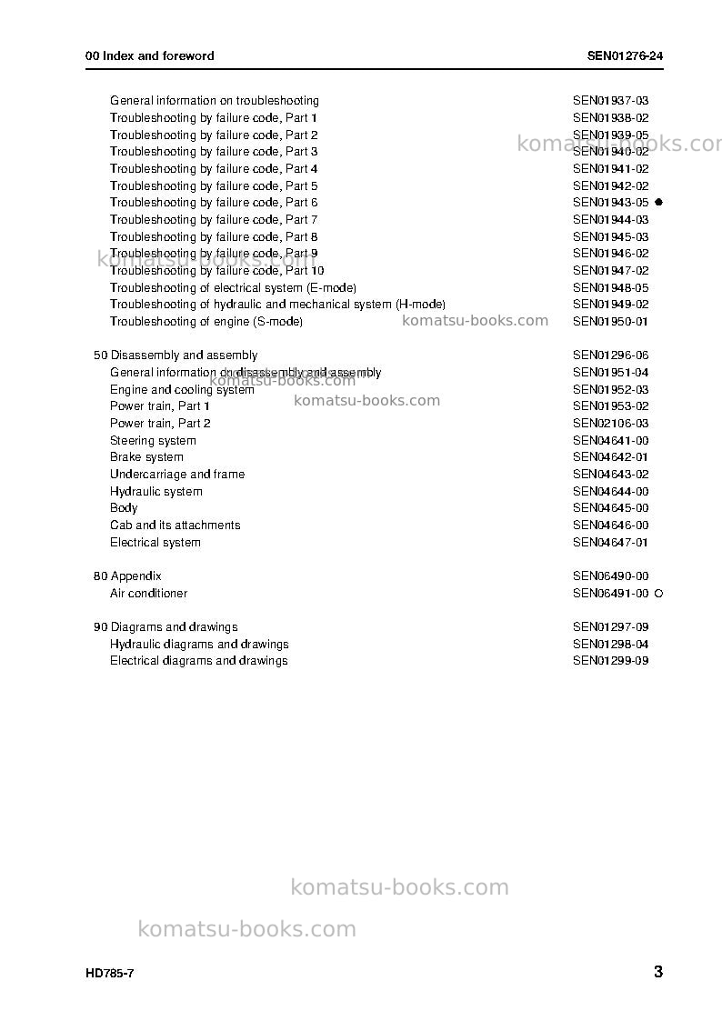 Komatsu hd785-7jpn Repair & maintenance cover Page 5