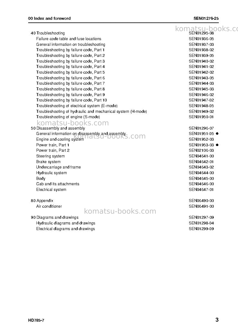 Komatsu hd785-7jpn Repair & maintenance cover Page 5