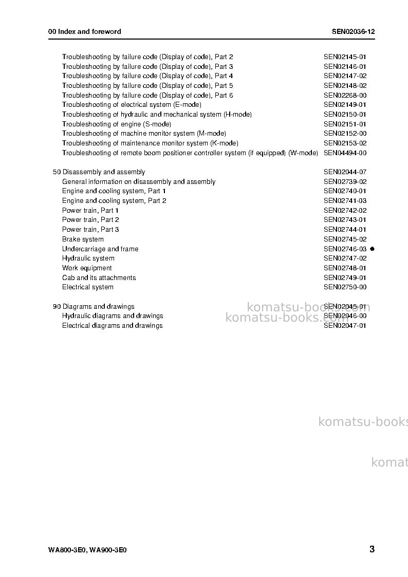 Komatsu wa800-3jpn-tier2 Repair & maintenance cover Page 5
