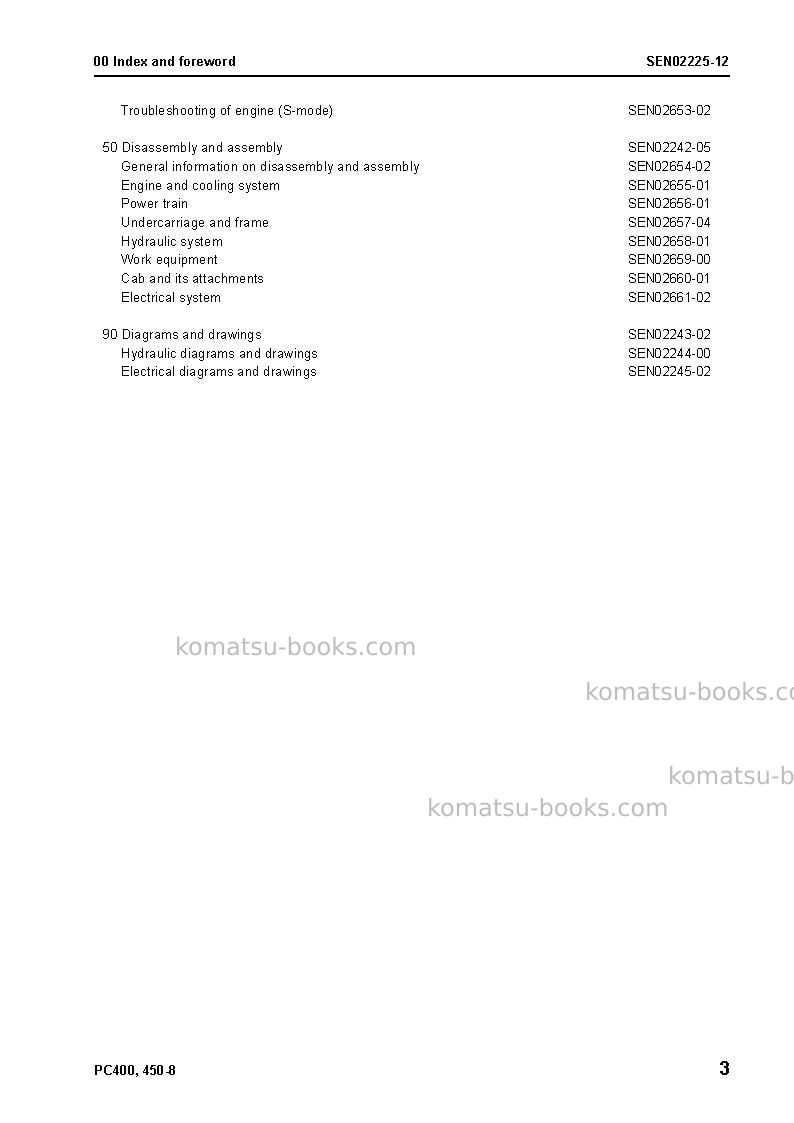 Komatsu pc400lc-8jpn-work equipment grease 100h Repair & maintenance cover Page 5