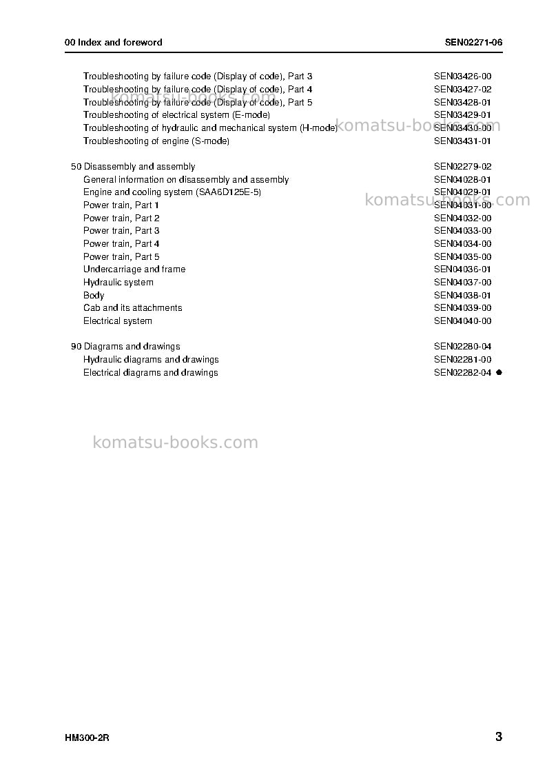 Komatsu hm300-2jpn-w/o egr Repair & maintenance cover Page 5 Komatsu hm300-2jpn-w/o egr Repair & maintenance cover Page 5