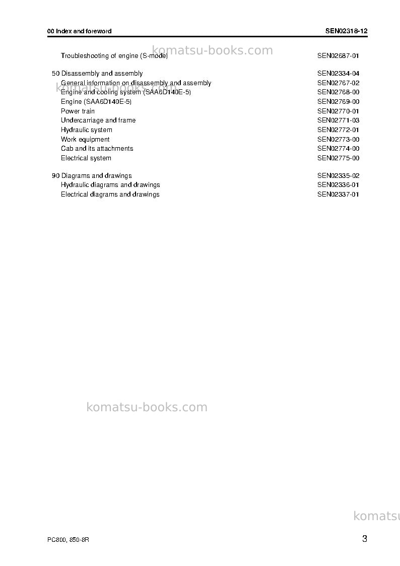 Komatsu pc800lc-8jpn-r Repair & maintenance cover Page 5