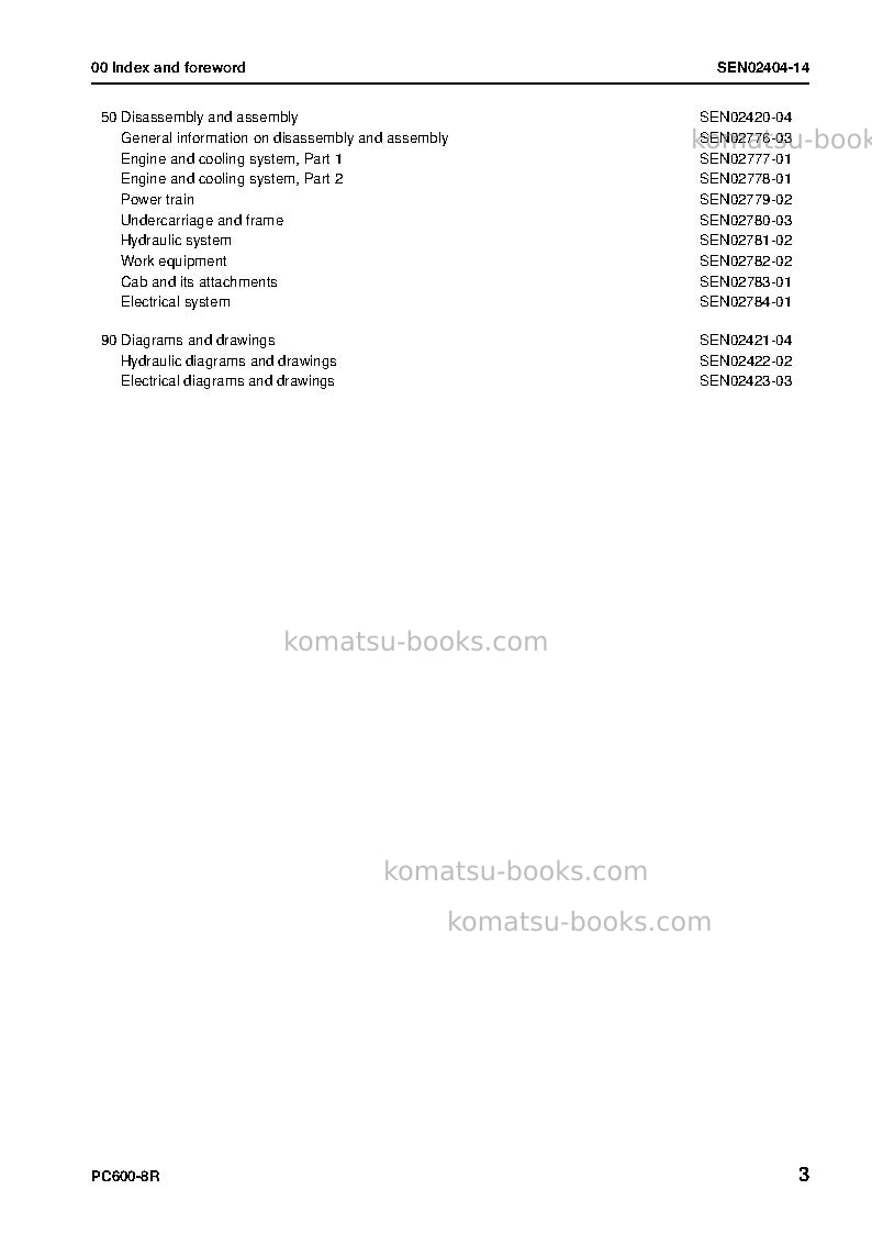 Komatsu pc600lc-8jpn-r Repair & maintenance cover Page 5 Komatsu pc600lc-8jpn-r Repair & maintenance cover Page 5