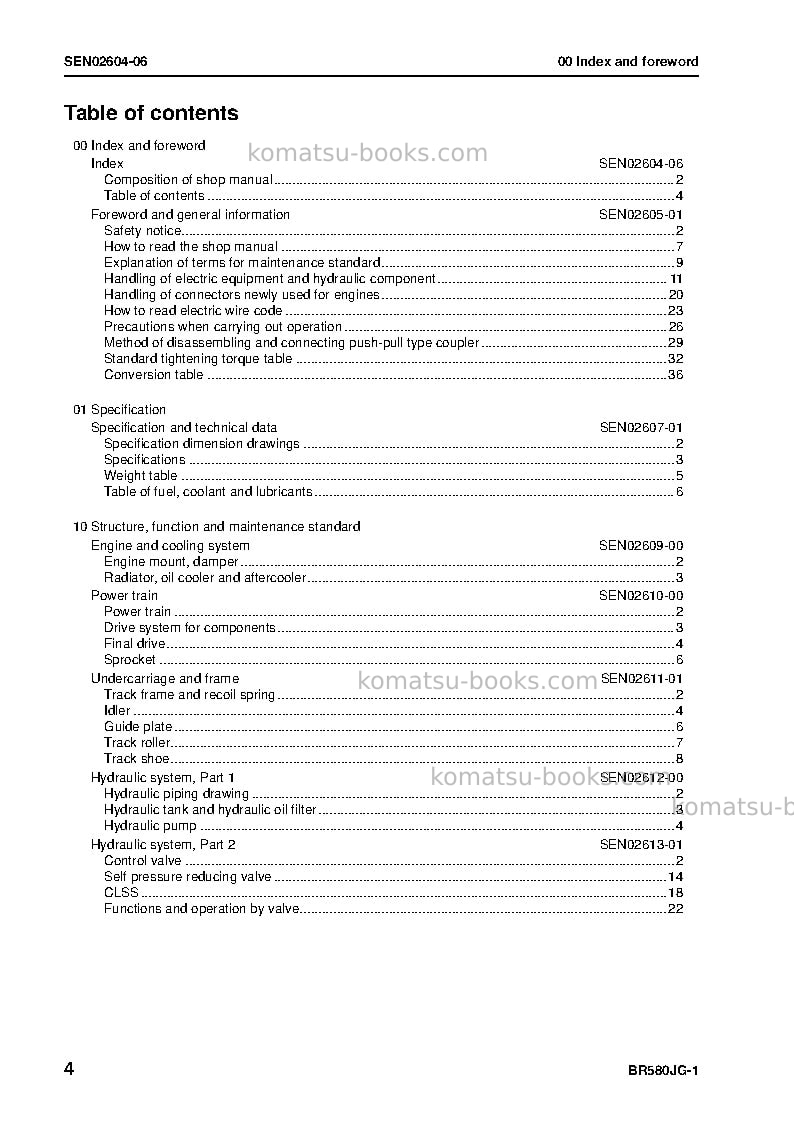 Komatsu br580jg-1jpn Repair & maintenance cover Page 5