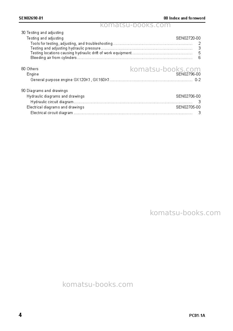 Komatsu pc01-1jpn-a Repair & maintenance cover Page 5