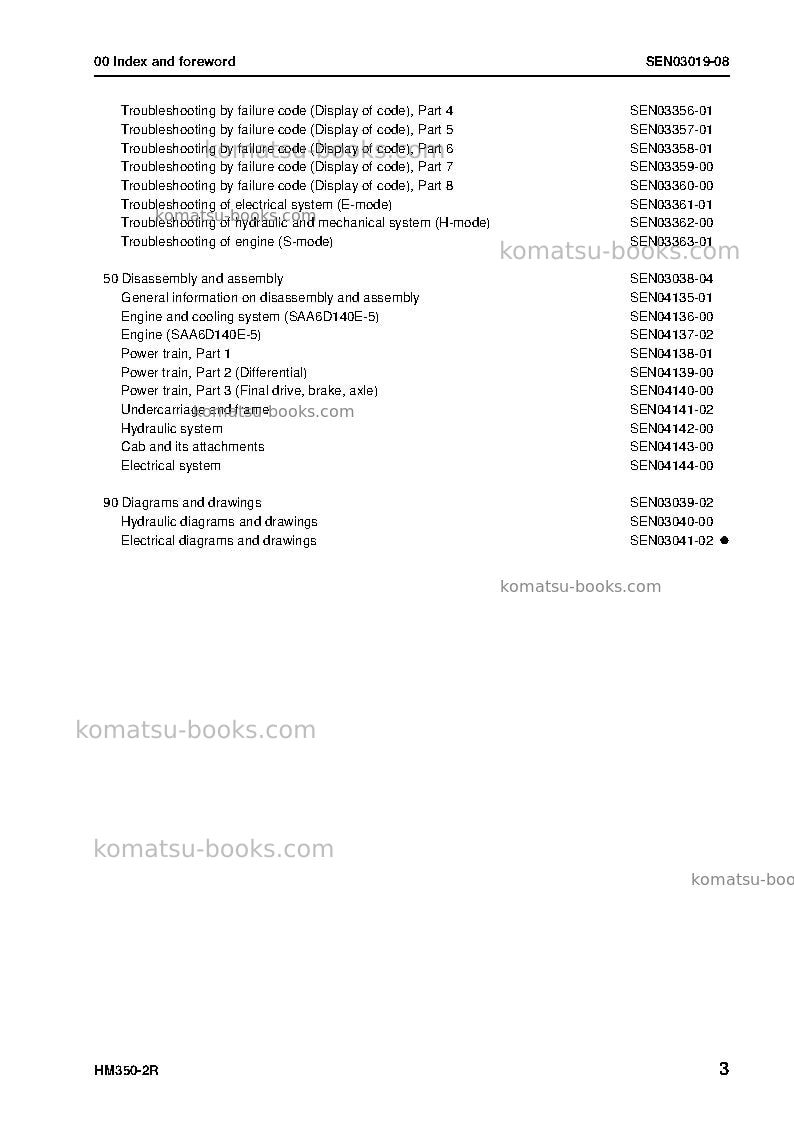 Komatsu hm350-2jpn-w/o egr Repair & maintenance cover Page 5