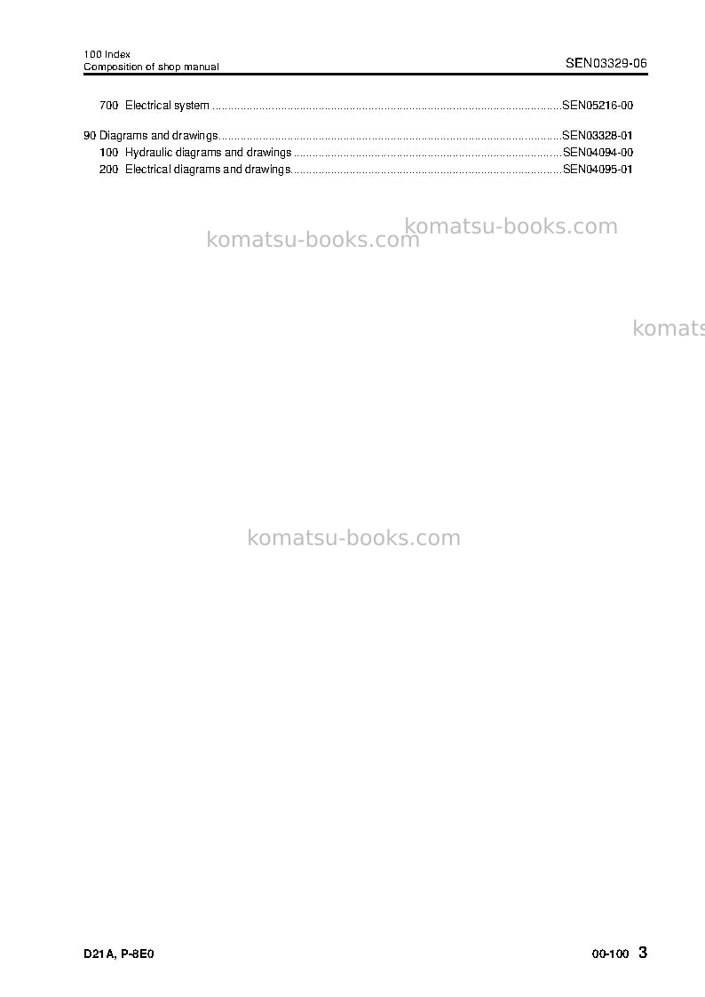 Komatsu d21p-8jpn-e0 Repair & maintenance cover Page 5