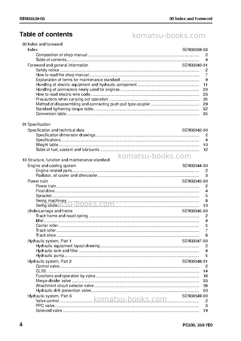 Komatsu pc350lc-7jpn-e0, work equipment grease 500h Repair & maintenance cover Page 5 Komatsu pc350lc-7jpn-e0, work equipment grease 500h Repair & maintenance cover Page 5