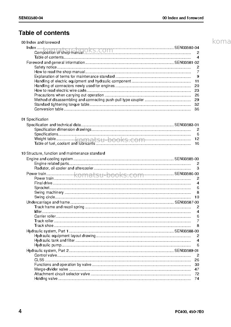 Komatsu pc400-7jpn-tier3, work equipment grease 100h Repair & maintenance cover Page 5