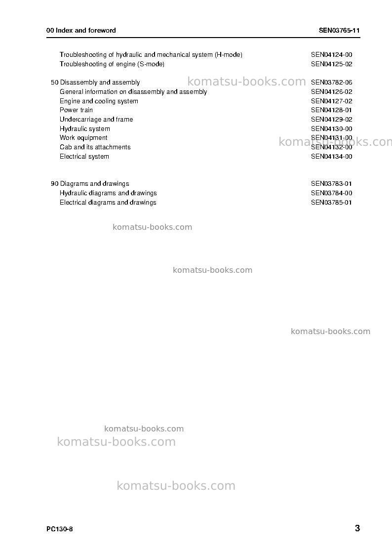 Komatsu pc130-8jpn Repair & maintenance cover Page 5 Komatsu pc130-8jpn Repair & maintenance cover Page 5