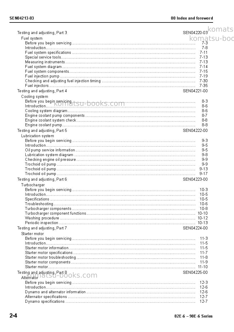 Komatsu 3d82ae-6jpn-bm-da Repair & maintenance cover Page 5 Komatsu 3d82ae-6jpn-bm-da Repair & maintenance cover Page 5