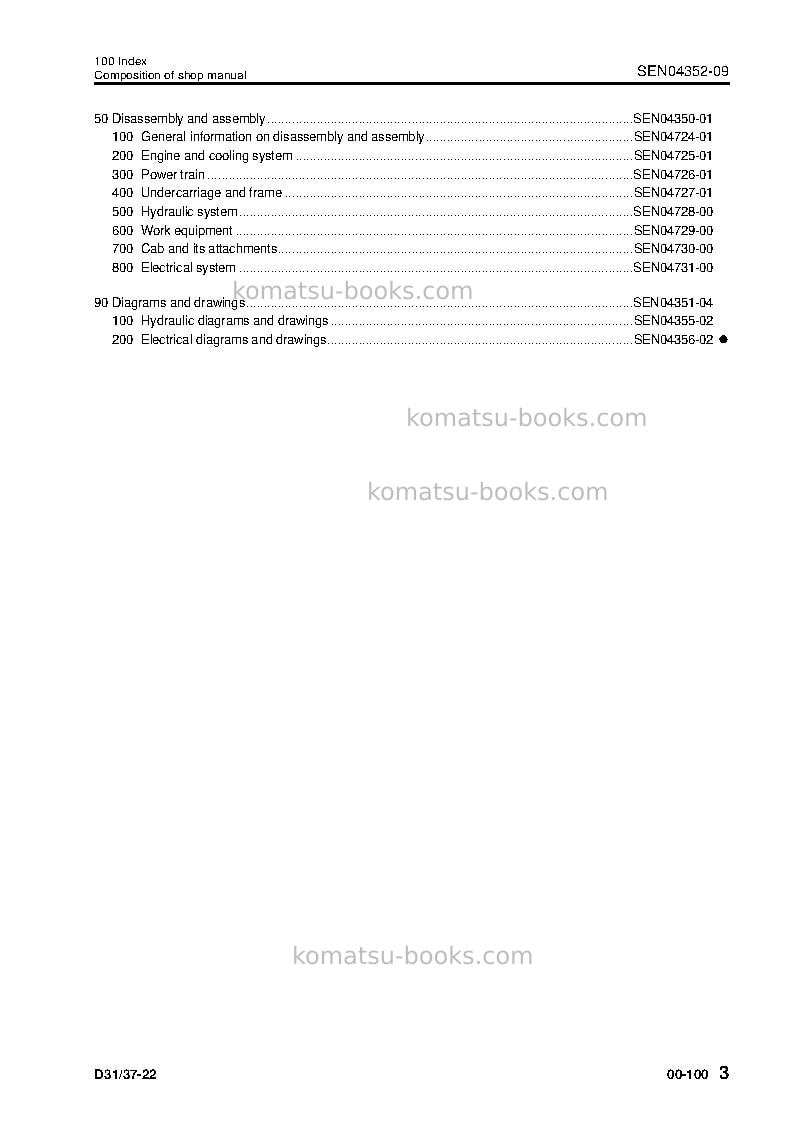 Komatsu d37px-22jpn Repair & maintenance cover Page 5 Komatsu d37px-22jpn Repair & maintenance cover Page 5