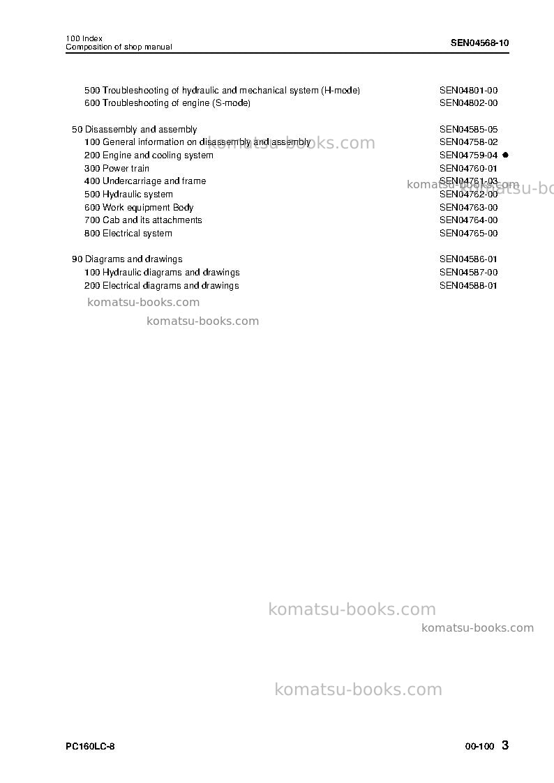 Komatsu pc160lc-8jpn-work equipment grease 500h Repair & maintenance cover Page 5