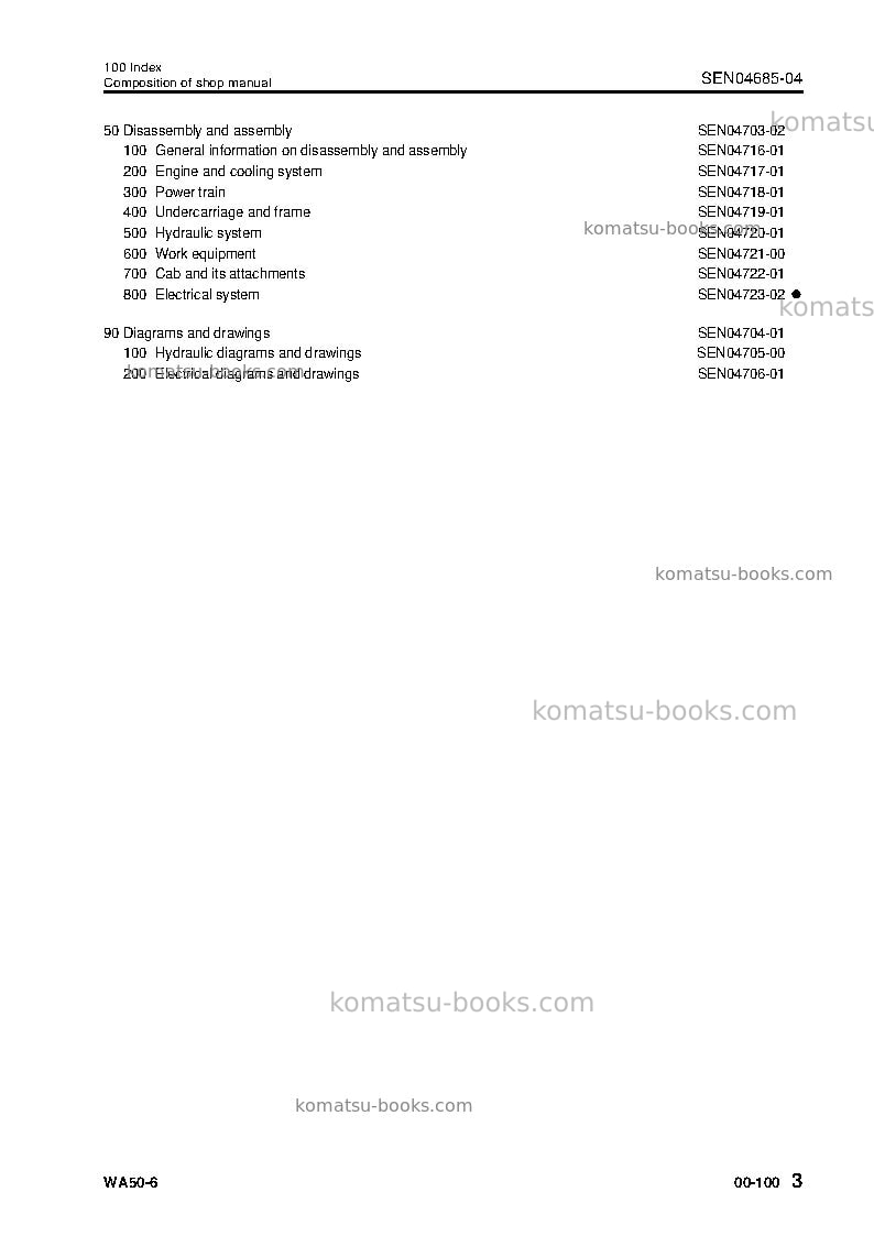 Komatsu wa50-6jpn Repair & maintenance cover Page 5
