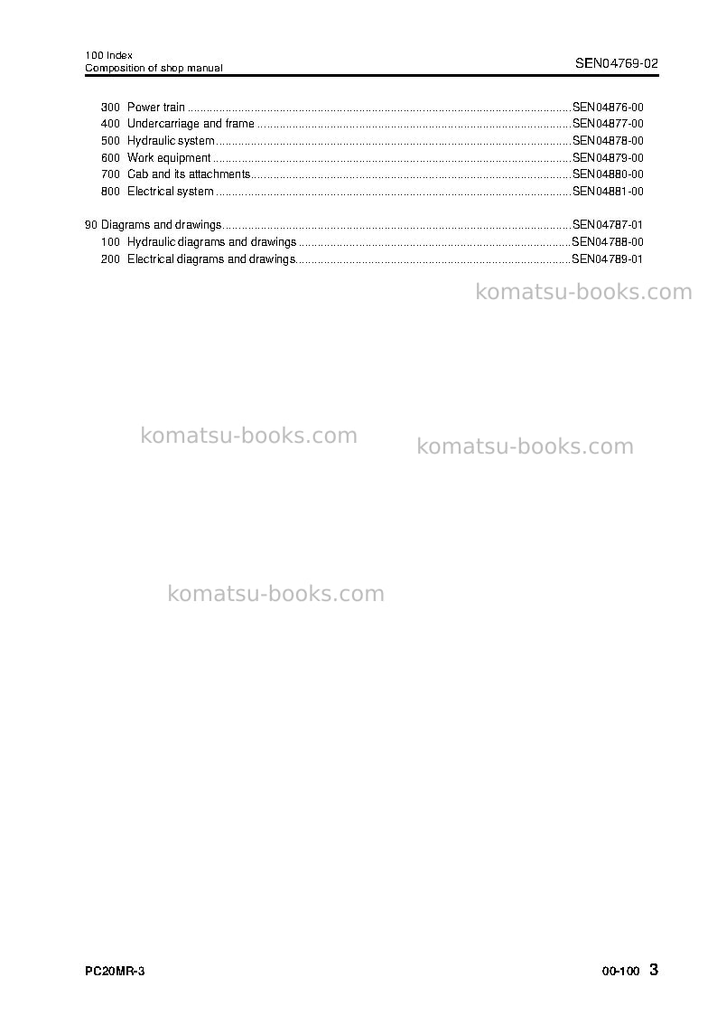 Komatsu pc20mr-3jpn-for canopy Repair & maintenance cover Page 5