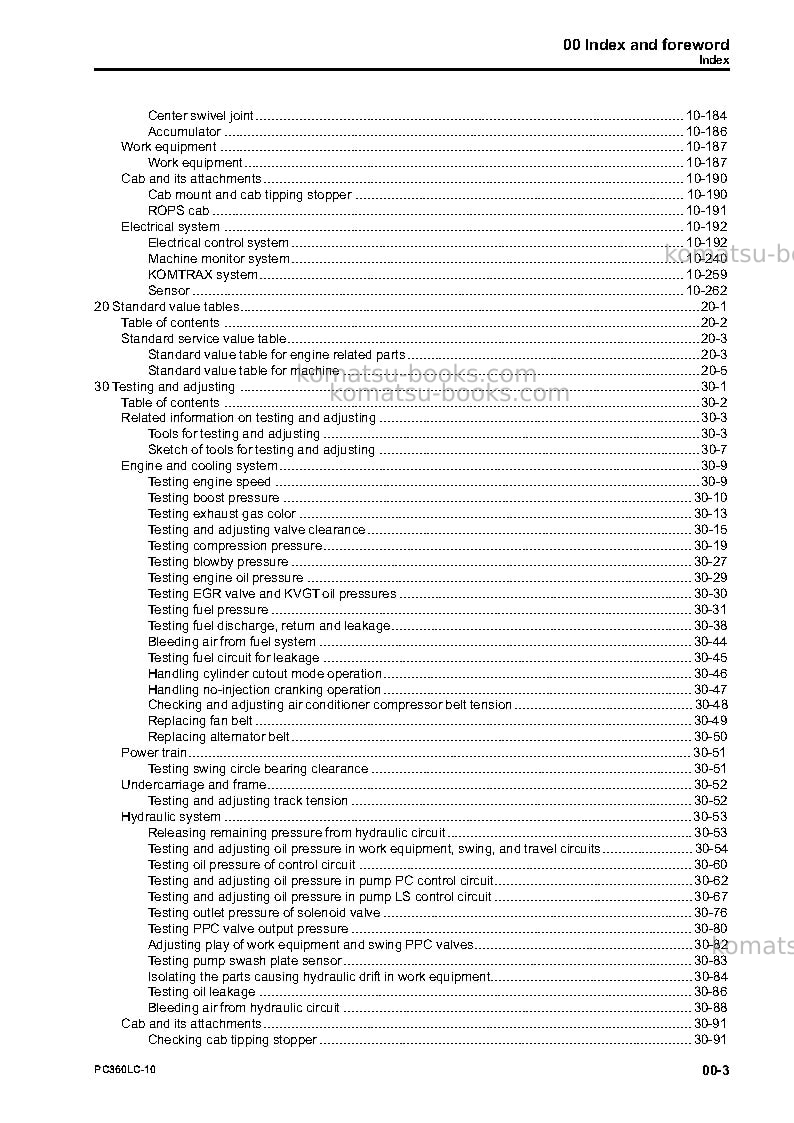 Komatsu pc360lc-10jpn Repair & maintenance cover Page 5