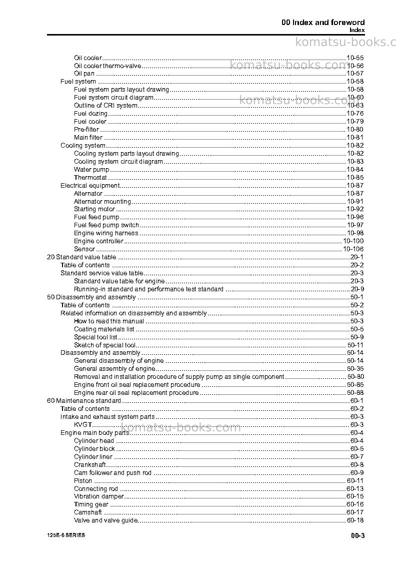 Komatsu 6d125e-6jpn Repair & maintenance cover Page 5 Komatsu 6d125e-6jpn Repair & maintenance cover Page 5