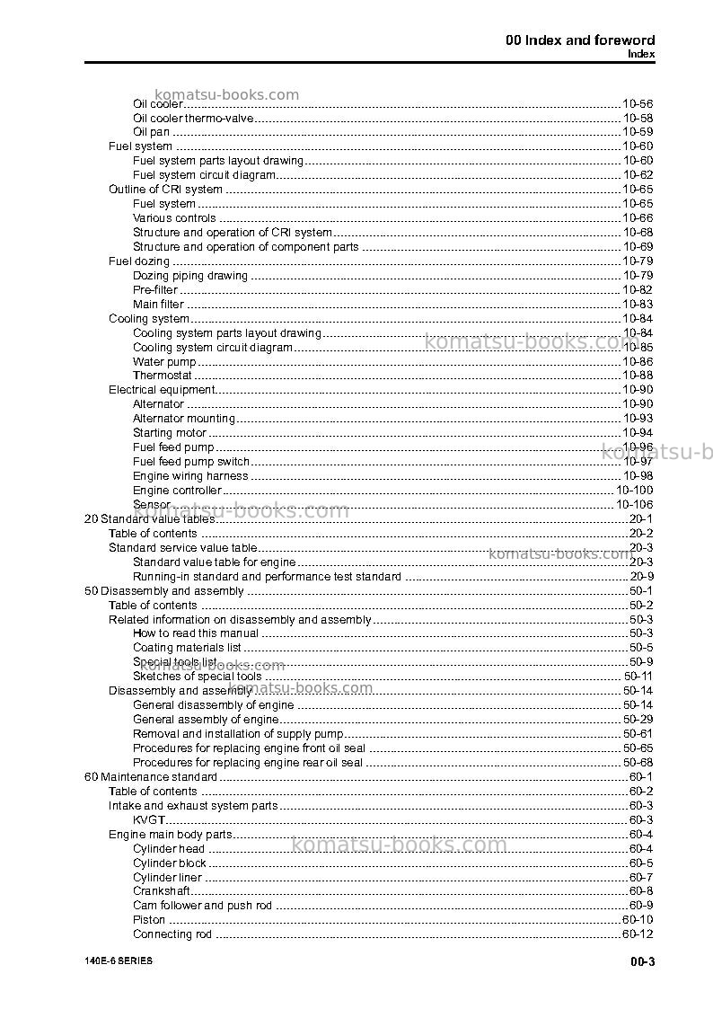 Komatsu 6d140e-6jpn Repair & maintenance cover Page 5 Komatsu 6d140e-6jpn Repair & maintenance cover Page 5