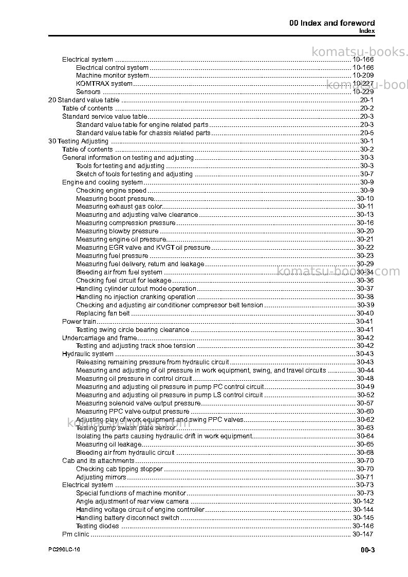 Komatsu pc290lc-10jpn Repair & maintenance cover Page 5 Komatsu pc290lc-10jpn Repair & maintenance cover Page 5