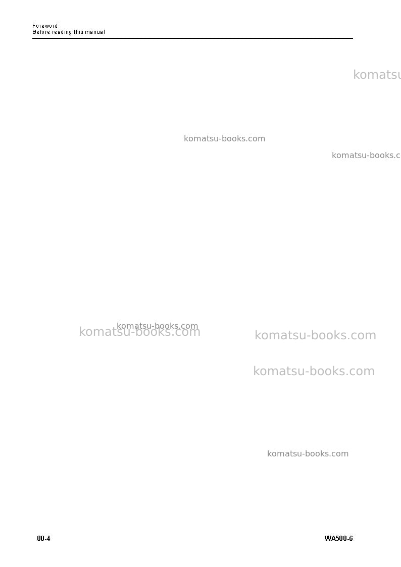 Komatsu wa500-6jpn-stone handling spec. Repair & maintenance cover Page 5