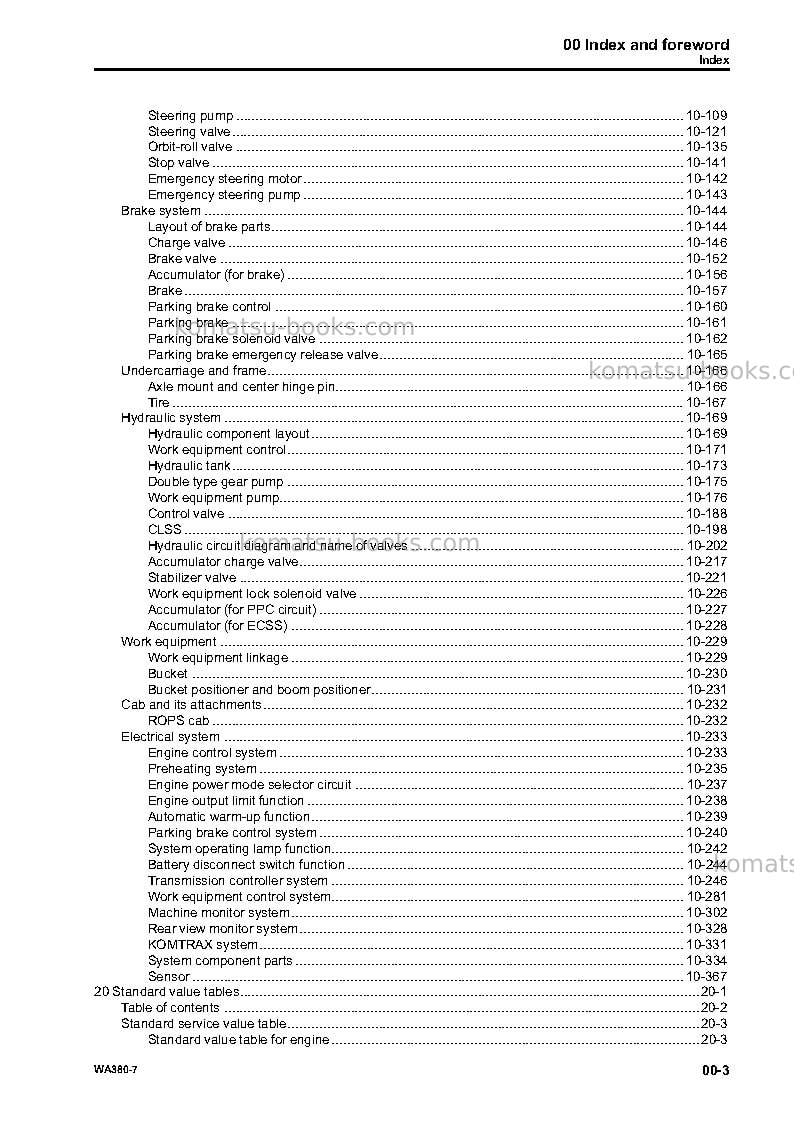 Komatsu wa380-7jpn Repair & maintenance cover Page 5
