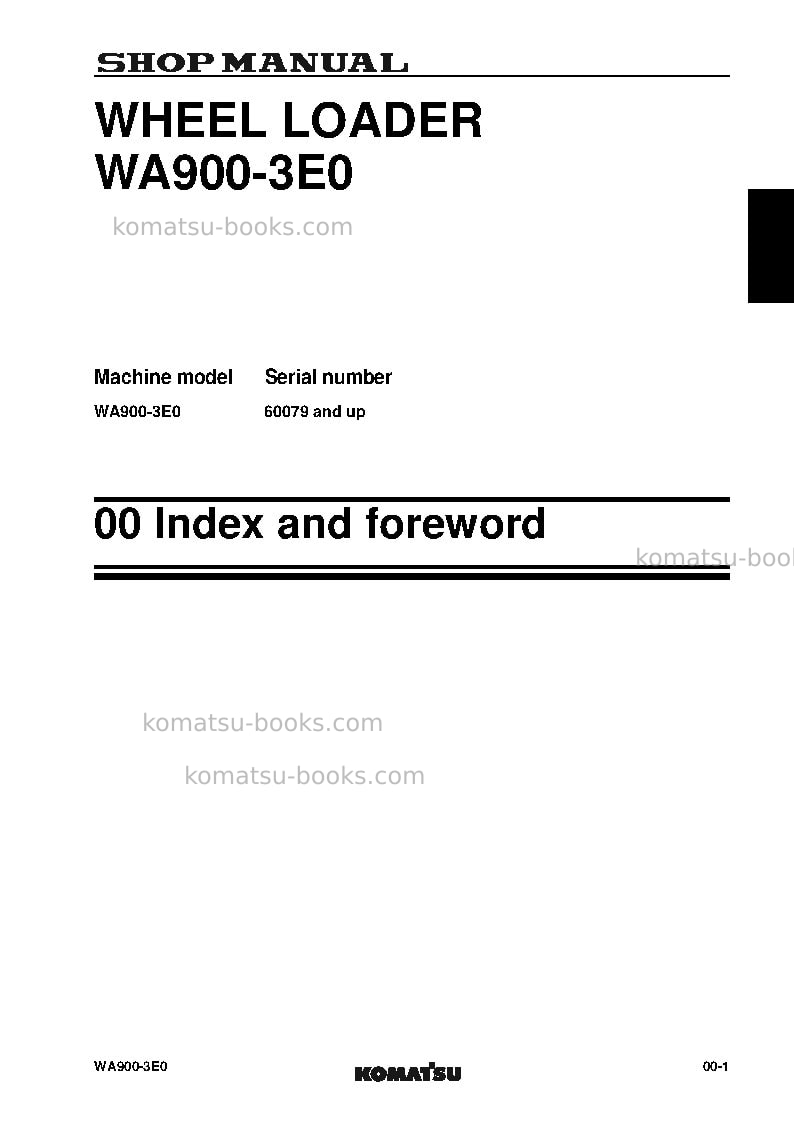 Komatsu wa900-3jpn-e0, for kal Repair & maintenance cover Page 5