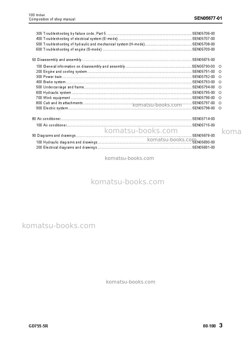 Komatsu gd755-5jpn-r Repair & maintenance cover Page 5