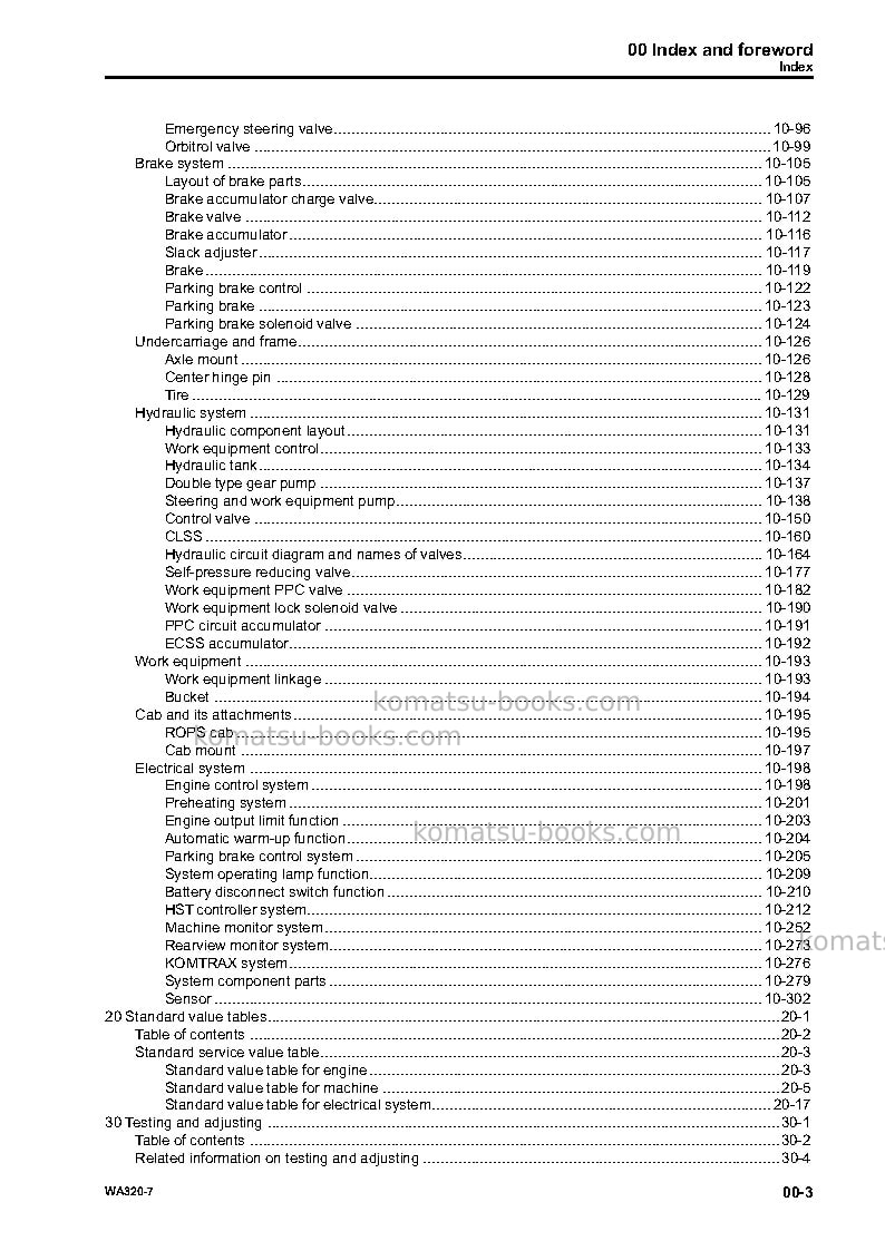 Komatsu wa320-7jpn Repair & maintenance cover Page 5 Komatsu wa320-7jpn Repair & maintenance cover Page 5