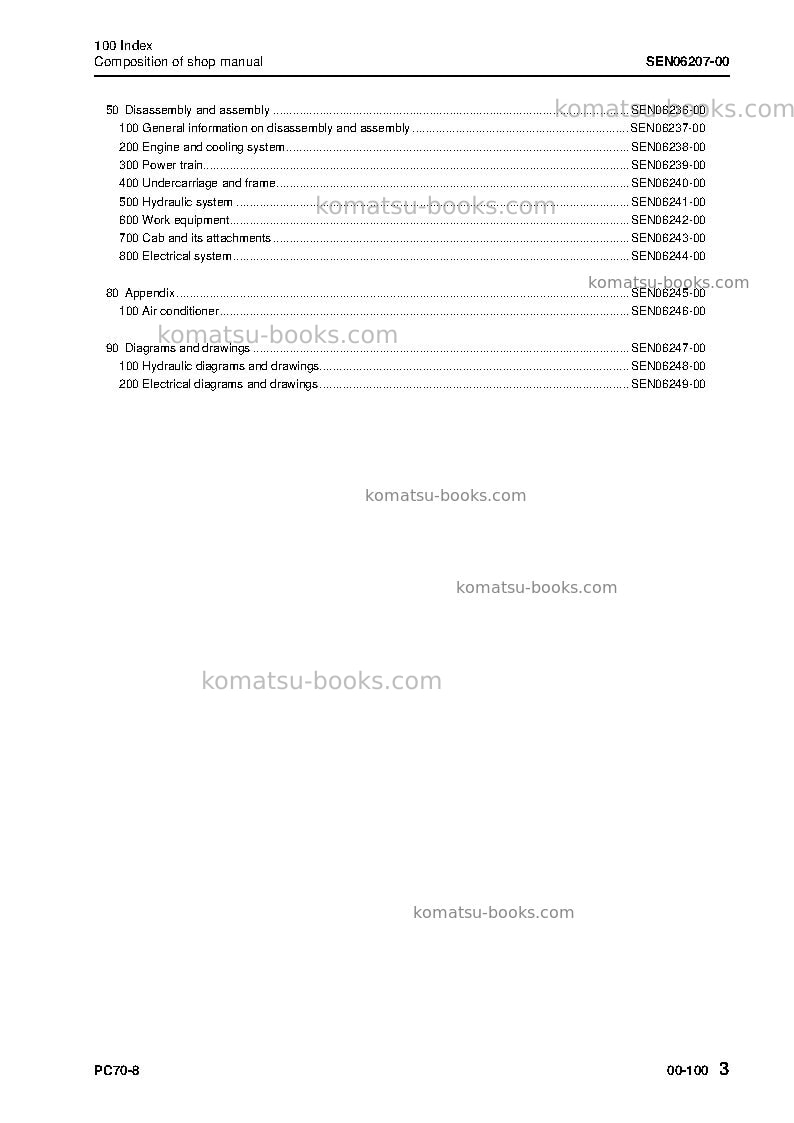 Komatsu pc70-8jpn Repair & maintenance cover Page 5