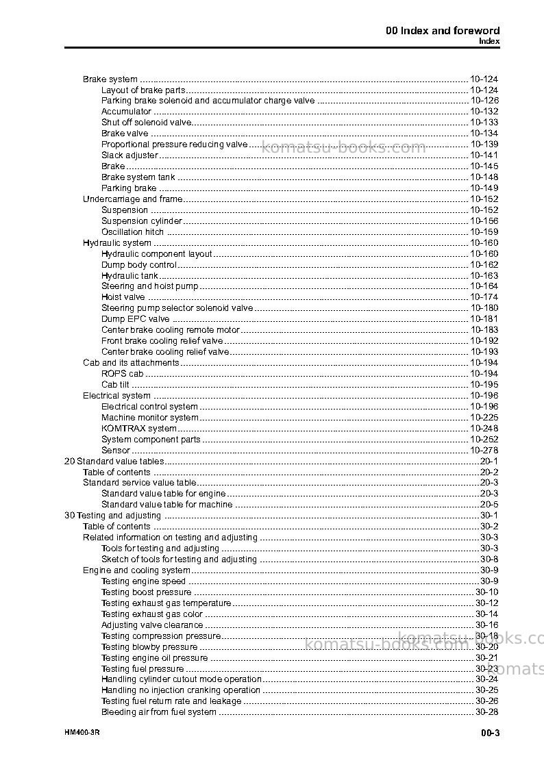 Komatsu hm400-3jpn-r Repair & maintenance cover Page 5 Komatsu hm400-3jpn-r Repair & maintenance cover Page 5