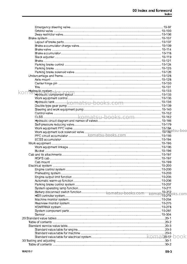 Komatsu wa270-7jpn Repair & maintenance cover Page 5