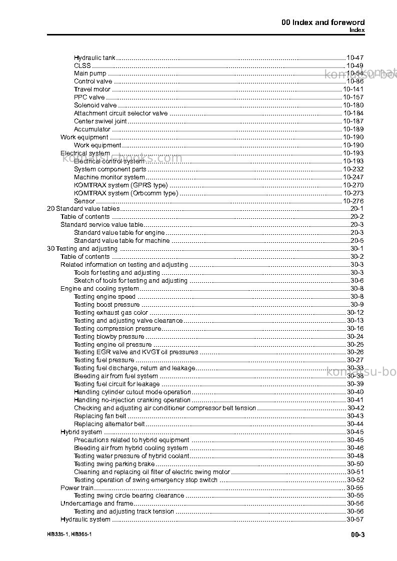 Komatsu hb335lc-1jpn Repair & maintenance cover Page 5