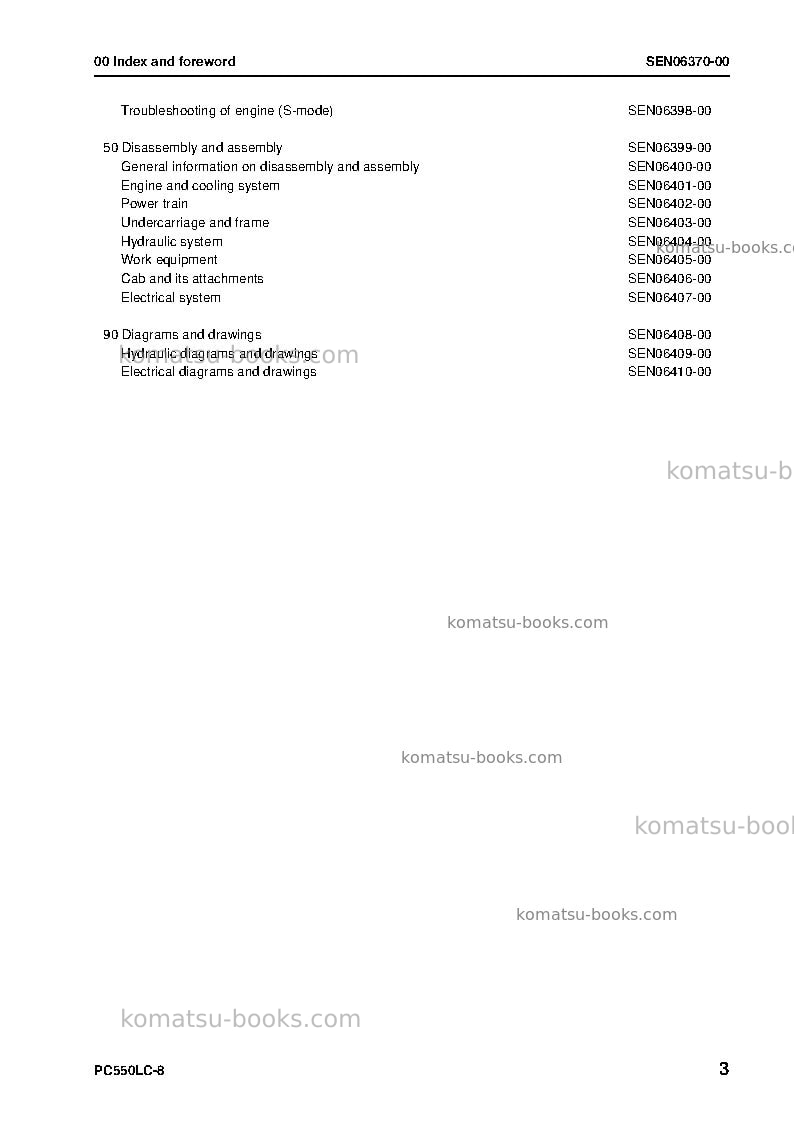 Komatsu pc550lc-8jpn-for turkey Repair & maintenance cover Page 5 Komatsu pc550lc-8jpn-for turkey Repair & maintenance cover Page 5