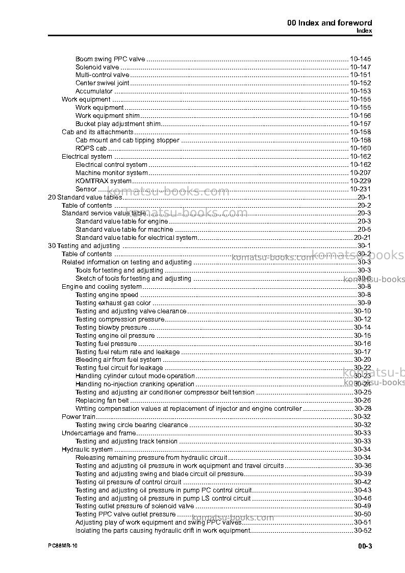 Komatsu pc88mr-10jpn Repair & maintenance cover Page 5 Komatsu pc88mr-10jpn Repair & maintenance cover Page 5