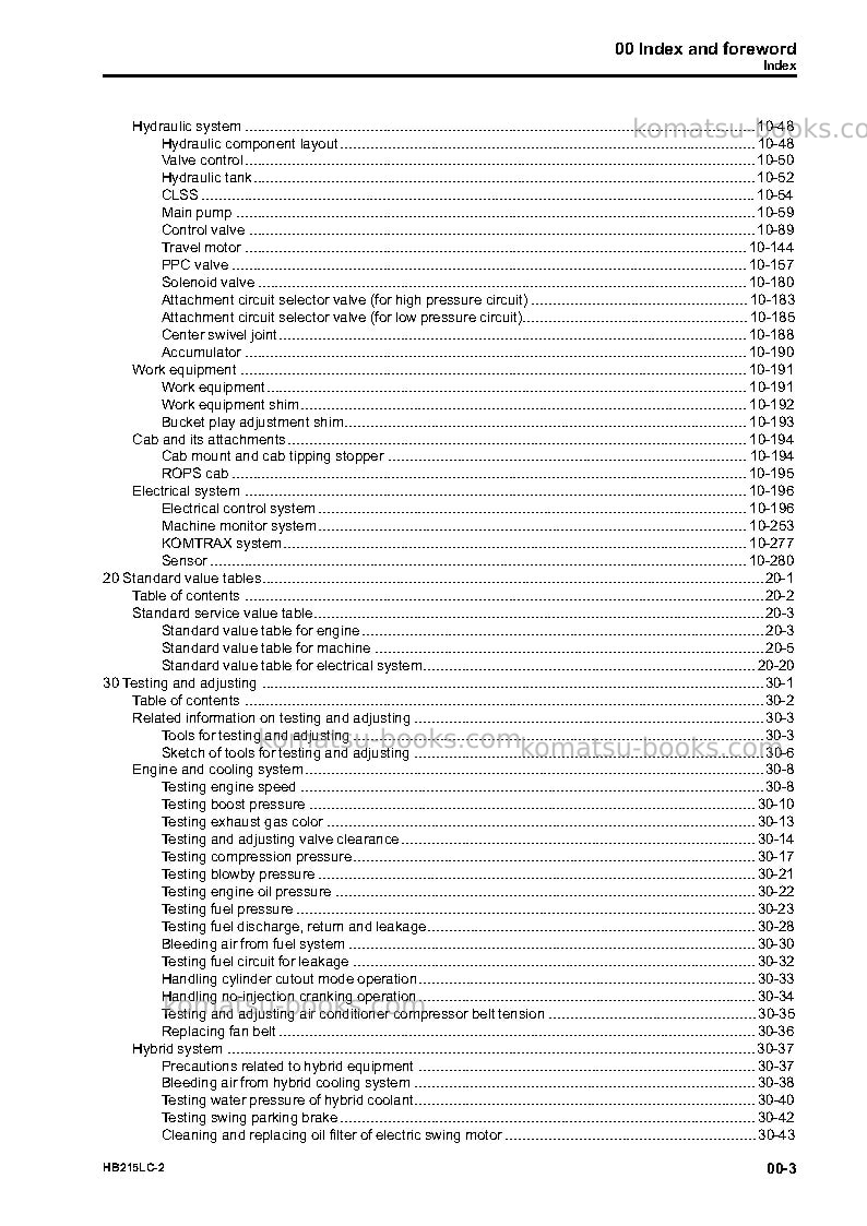 Komatsu hb215lc-2jpn Repair & maintenance cover Page 5 Komatsu hb215lc-2jpn Repair & maintenance cover Page 5