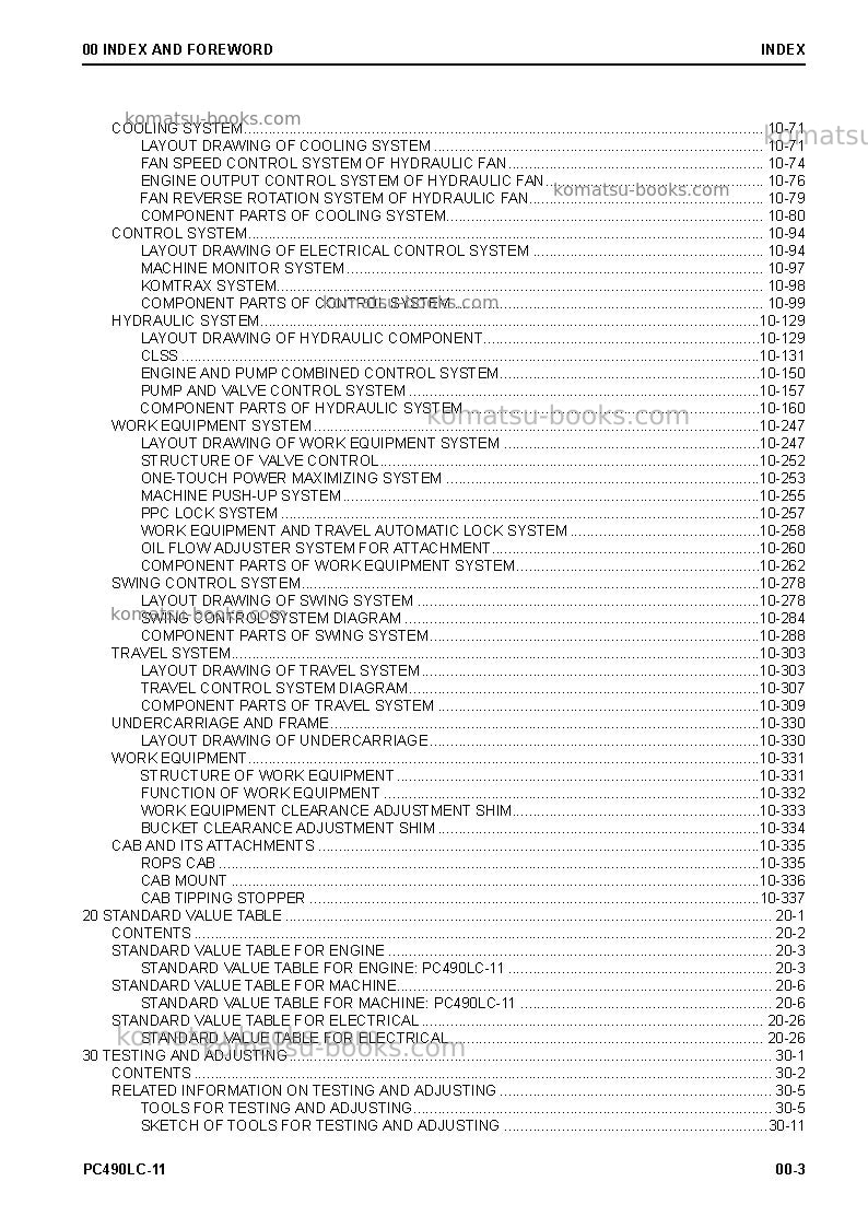 Komatsu pc490lc-11jpn Repair & maintenance cover Page 5 Komatsu pc490lc-11jpn Repair & maintenance cover Page 5
