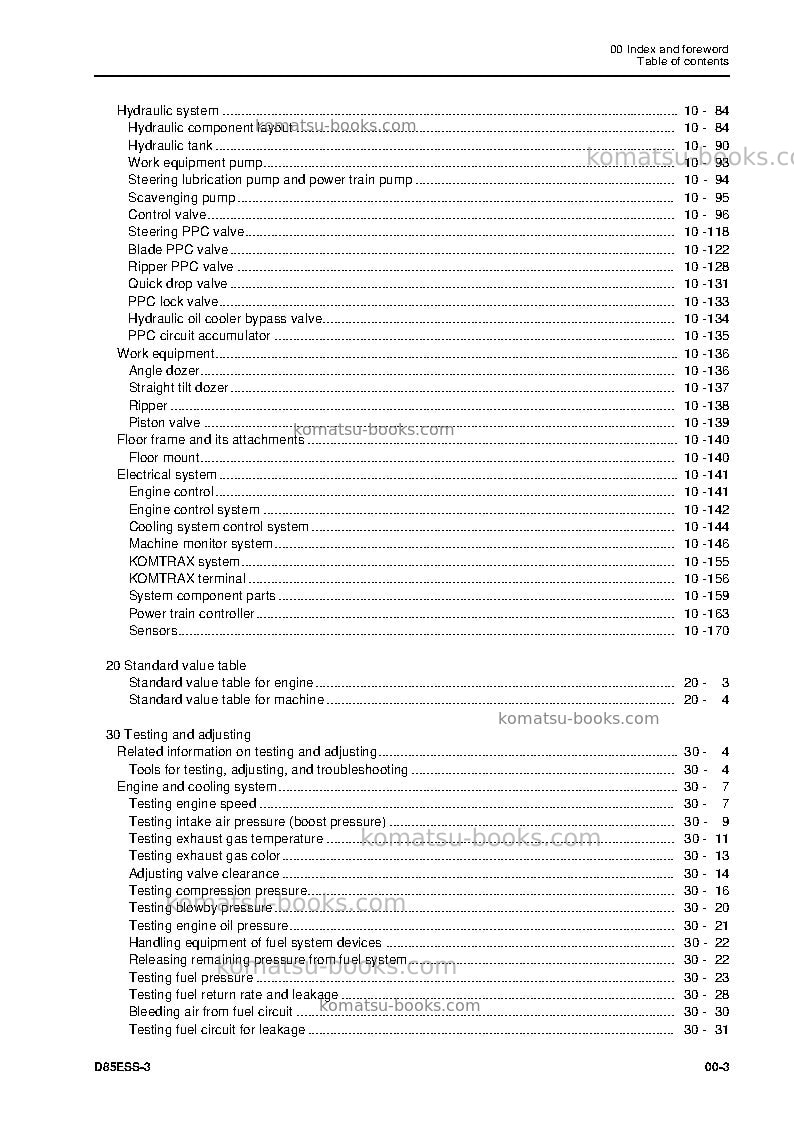Komatsu d85ess-3jpn Repair & maintenance cover Page 5 Komatsu d85ess-3jpn Repair & maintenance cover Page 5