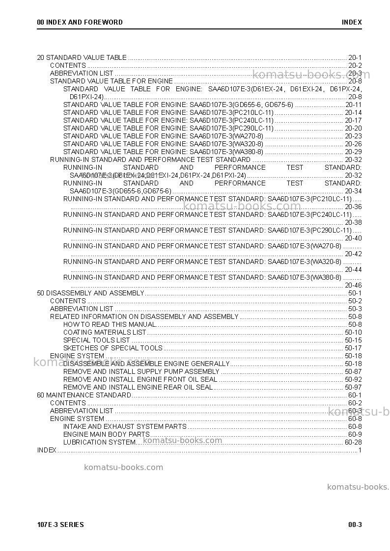 Komatsu 107e-3 seriesjpn Repair & maintenance cover Page 5 Komatsu 107e-3 seriesjpn Repair & maintenance cover Page 5