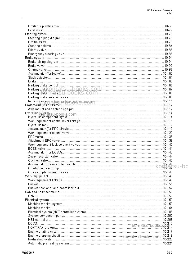 Komatsu wa200-7jpn Repair & maintenance cover Page 5