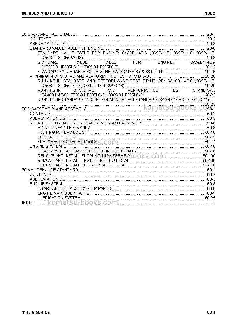 Komatsu 114e-6 seriesjpn Repair & maintenance cover Page 5 Komatsu 114e-6 seriesjpn Repair & maintenance cover Page 5