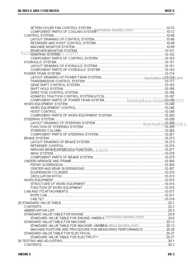 Komatsu hm300-5jpn Repair & maintenance cover Page 5 Komatsu hm300-5jpn Repair & maintenance cover Page 5