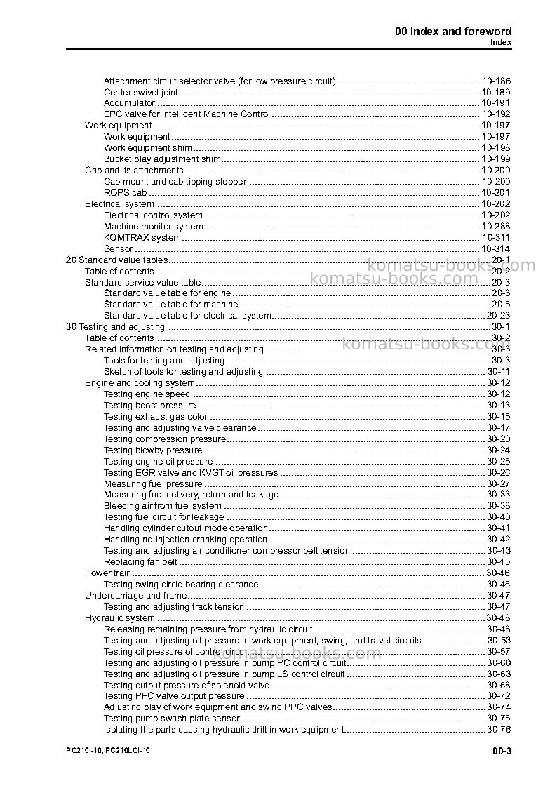 Komatsu pc210i-10jpn Repair & maintenance cover Page 5 Komatsu pc210i-10jpn Repair & maintenance cover Page 5