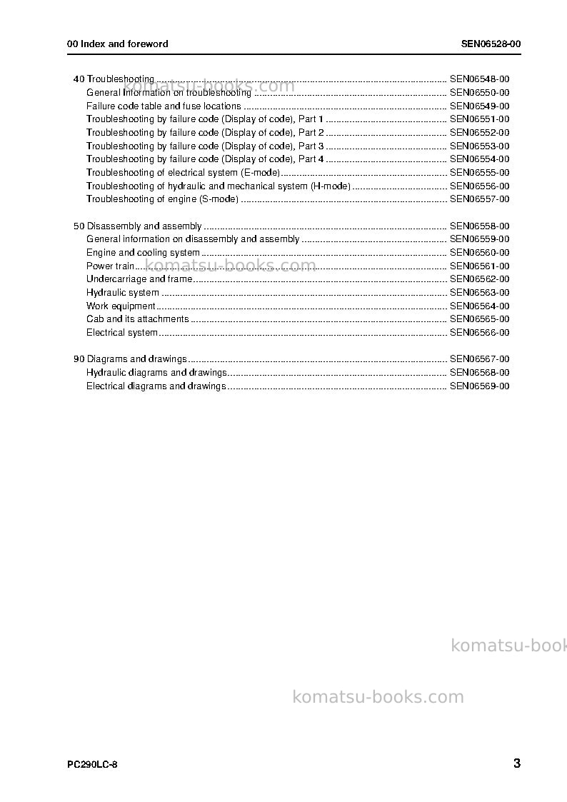 Komatsu pc290lc-8jpn Repair & maintenance cover Page 5 Komatsu pc290lc-8jpn Repair & maintenance cover Page 5