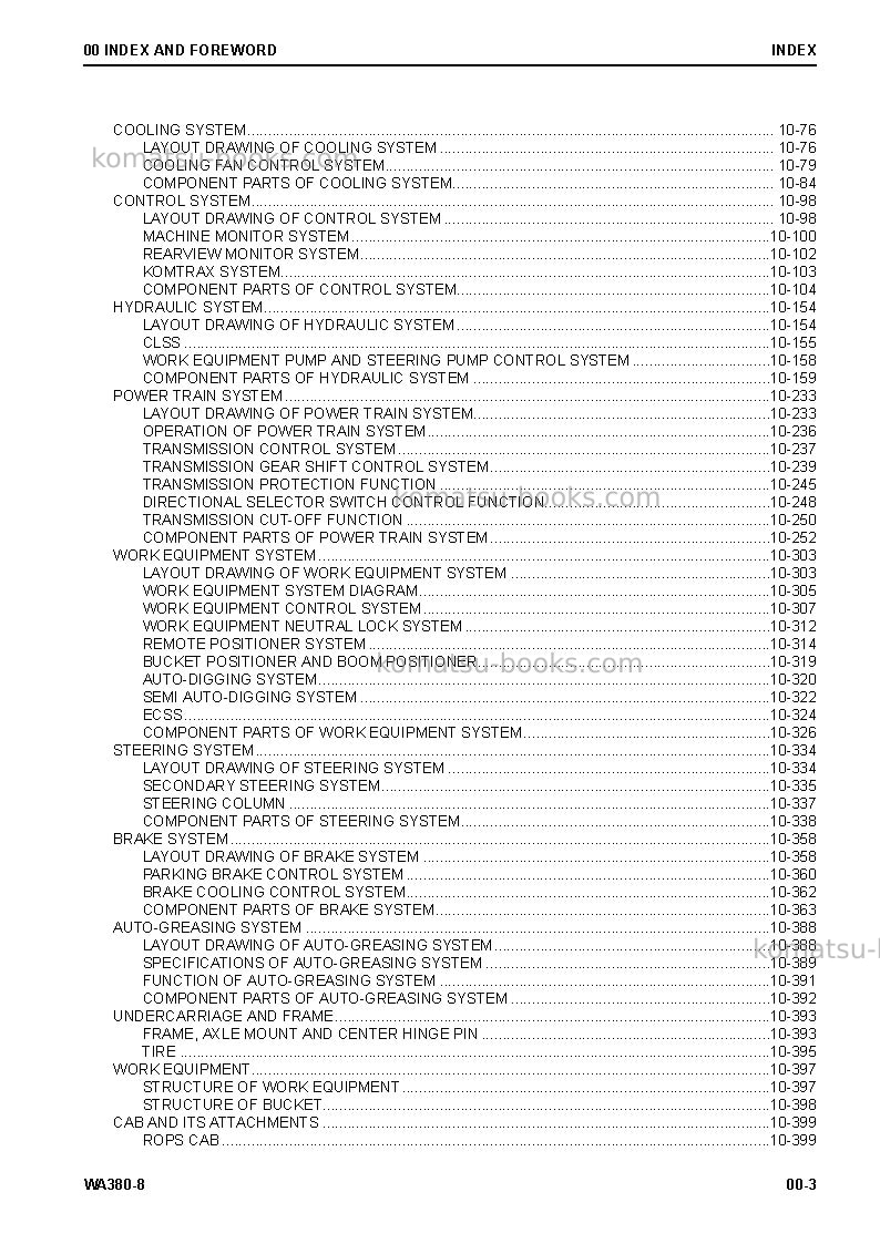Komatsu wa380-8jpn Repair & maintenance cover Page 5 Komatsu wa380-8jpn Repair & maintenance cover Page 5