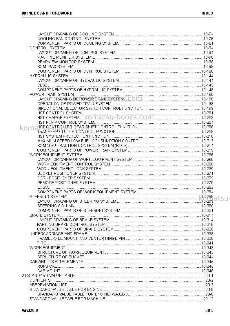 Komatsu wa320-8jpn Repair & maintenance cover Page 5