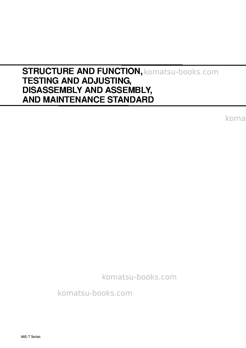 Komatsu 3d88e-7jpn Repair & maintenance cover Page 5