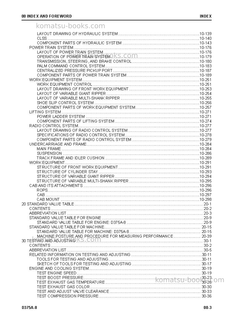 Komatsu d375a-8jpn Repair & maintenance cover Page 5 Komatsu d375a-8jpn Repair & maintenance cover Page 5