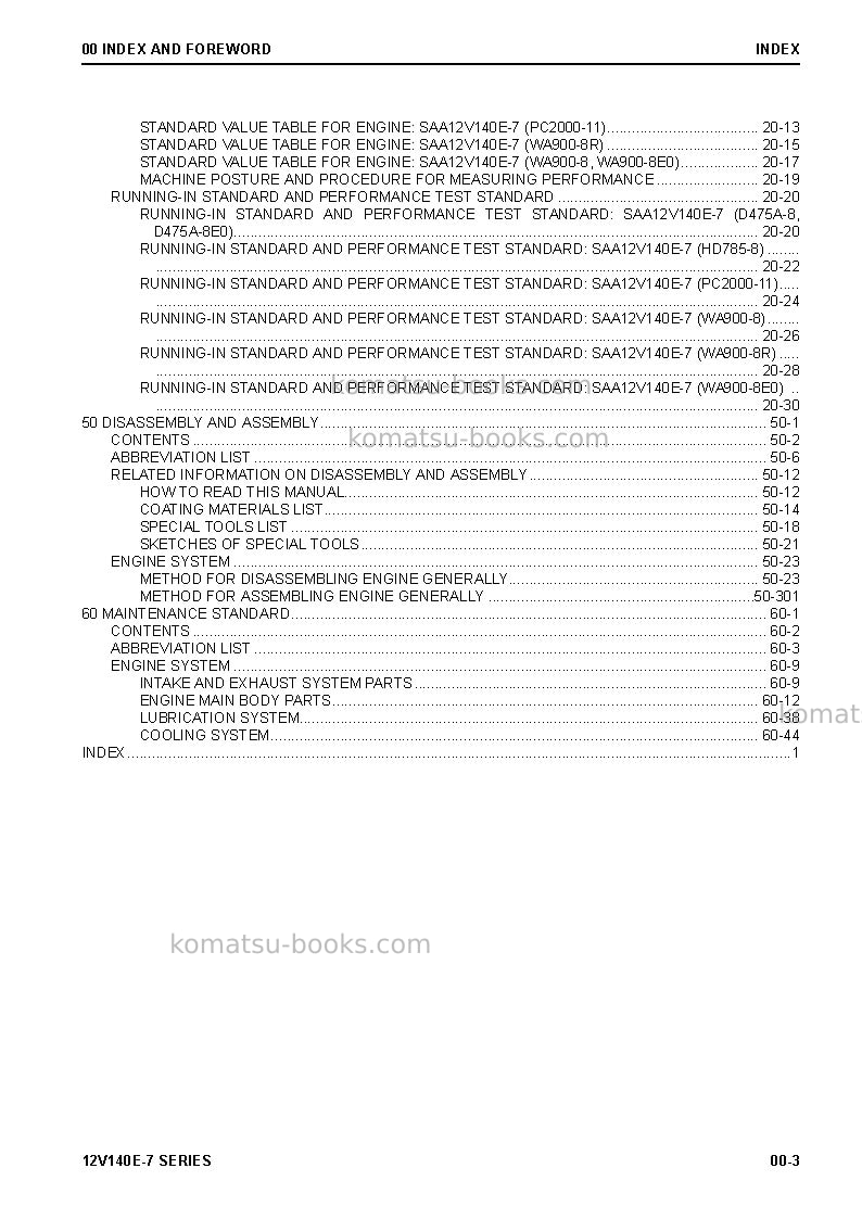 Komatsu 12v140e-7 seriesjpn Repair & maintenance cover Page 5 Komatsu 12v140e-7 seriesjpn Repair & maintenance cover Page 5