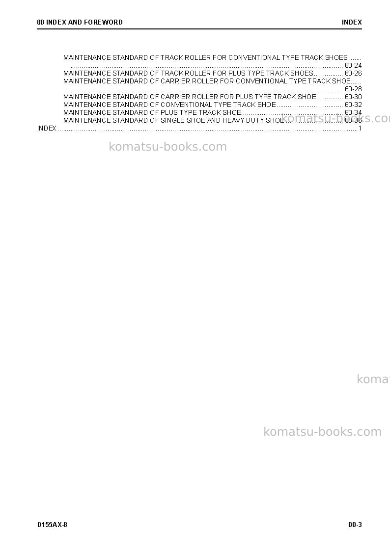 Komatsu d155ax-8jpn-sandy soil spec. Repair & maintenance cover Page 5